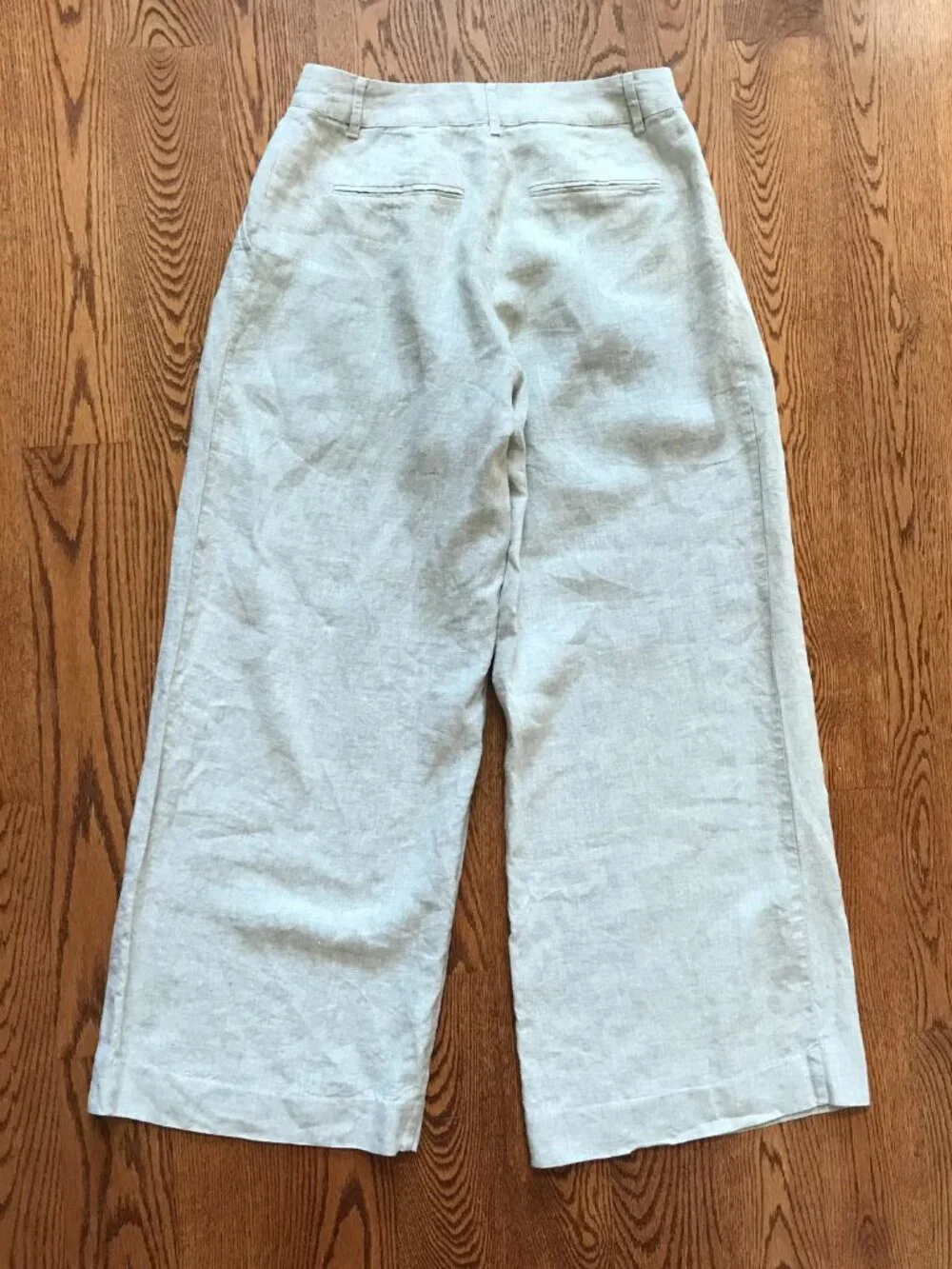 Reformation Asher Linen Wide Leg Pants Womens 6 Beige Khaki Pleated High Rise